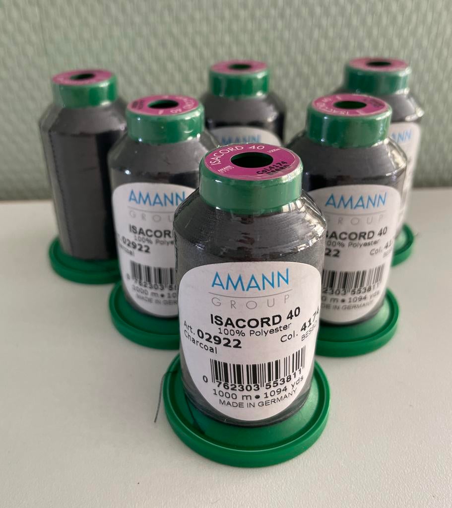 Amann Isacord garen Charcoal 4174, e stuks, Ophalen of Verzenden, Nieuw, Machineborduren, Borduurgaren of Zijde