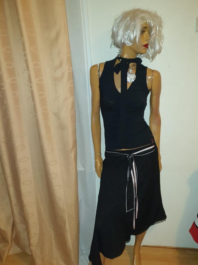 Zwarte rok en witte banden van watcher maat 40 zgan, Kleding | Dames, Rokken, Maat 38/40 (M), Zwart, Ophalen of Verzenden, Zo goed als nieuw