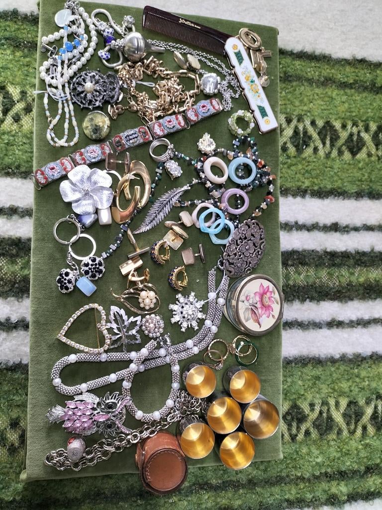 Lotje partij sieraden vintage retro, Sieraden, Tassen en Uiterlijk, Antieke sieraden, Ophalen of Verzenden, Overige materialen