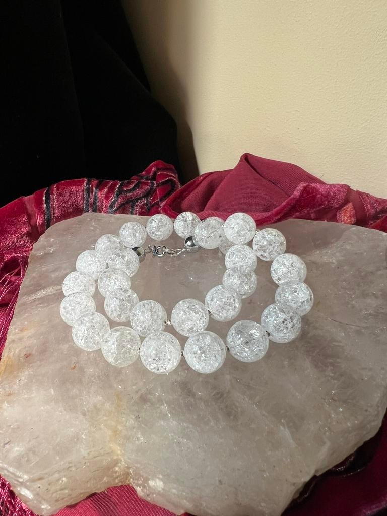 Bergkristal fire and ice iriskwarts hoge trilling eyecatcher, Wit, Nieuw, Verstelbaar, Ophalen of Verzenden