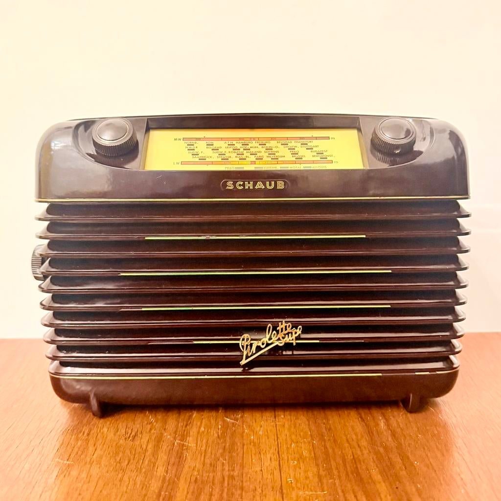 VINTAGE BUIZENRADIO SCHAUB-LORENZ PIROLETTE SUPER ART DECO, Antiek en Kunst, Antiek | Tv's en Audio, Verzenden