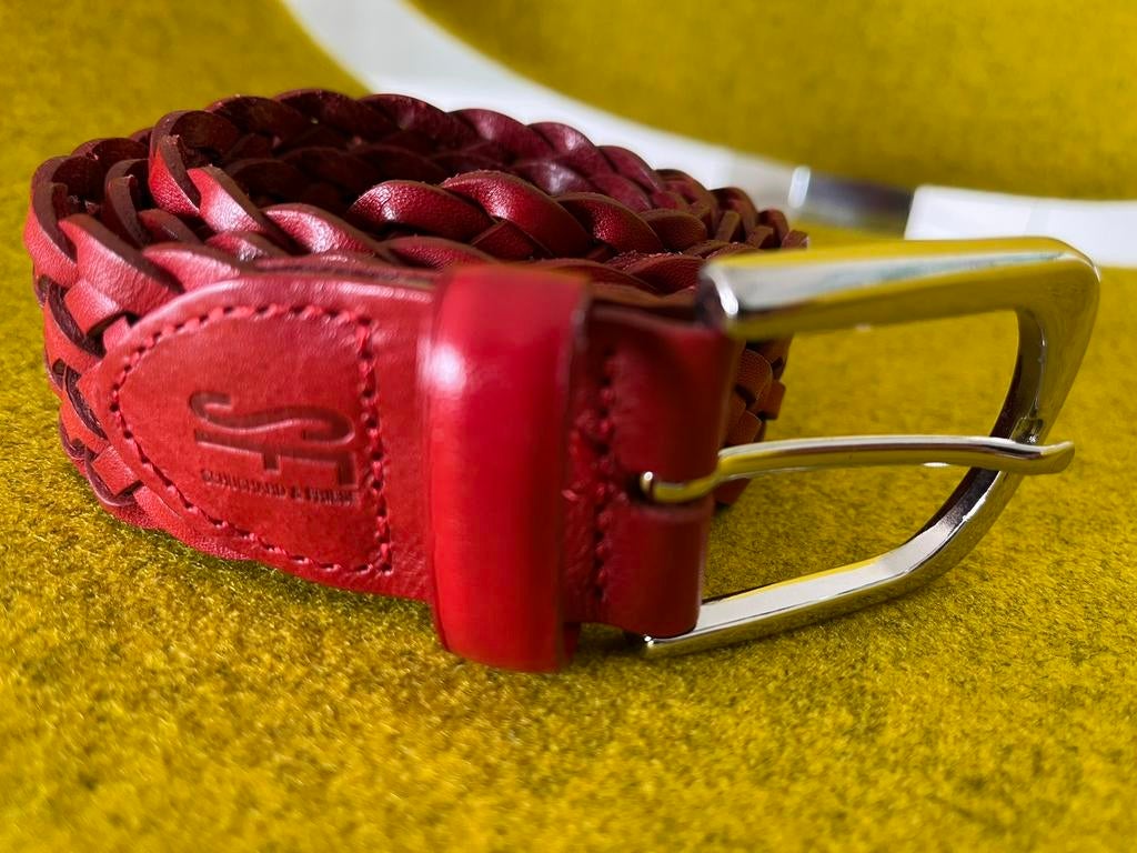 SF rode gevlochten riem / ceintuur, mt 95, Ophalen of Verzenden, Zo goed als nieuw, Rood, Tailleriem