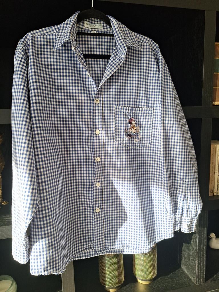 Blouse vintage collectie Donaldson S 36 38, Ophalen of Verzenden, Zo goed als nieuw, Maat 36 (S), Blauw