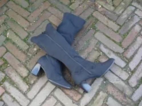 STRETCH LAARZEN BLOKHAK ZWART 37 GRATIS VERZENDING PER POST, Kleding | Dames, Schoenen, Hoge laarzen, Verzenden, Zwart, Zo goed als nieuw