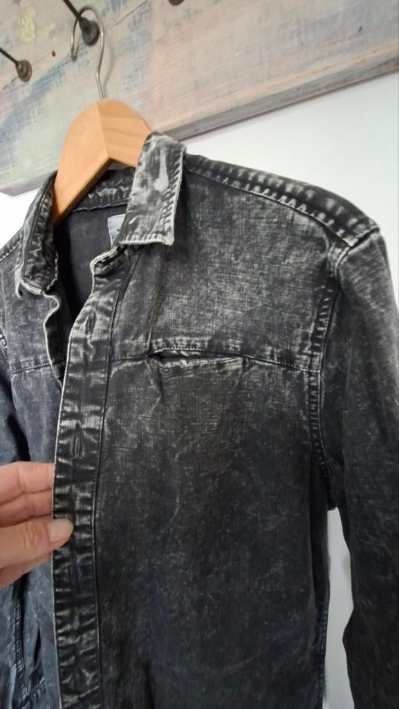 Overhemd Refill maat L zwart., Kleding | Heren, Ophalen of Verzenden, Zo goed als nieuw, Blauw