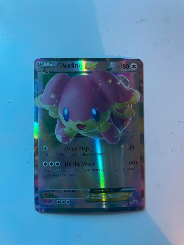 Pokémon kaart Audino EX 84/124, Ophalen of Verzenden, Gebruikt, Losse kaart