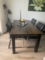 Eettafel hout Zwart/Bruin 160-90-75, Huis en Inrichting, Tafels | Eettafels, Ophalen, 50 tot 100 cm, Zo goed als nieuw, 150 tot 200 cm