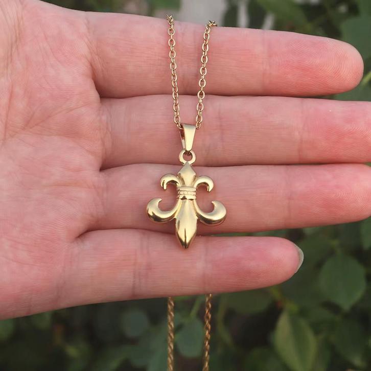 Fleur De Lis Dames Ketting, Sieraden, Tassen en Uiterlijk, Kettingen, Nieuw, Overige materialen, Overige kleuren, Verzenden