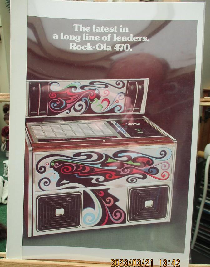 Mooie repro brochure van de Rock-Ola 470., Verzamelen, Ophalen of Verzenden, 1970 tot heden, Overige merken