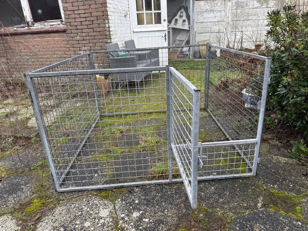gegalvaniseerde hondenkennel, Dieren en Toebehoren, Hondenhokken, Ophalen, Gebruikt, 110 cm of meer, 100 cm of meer