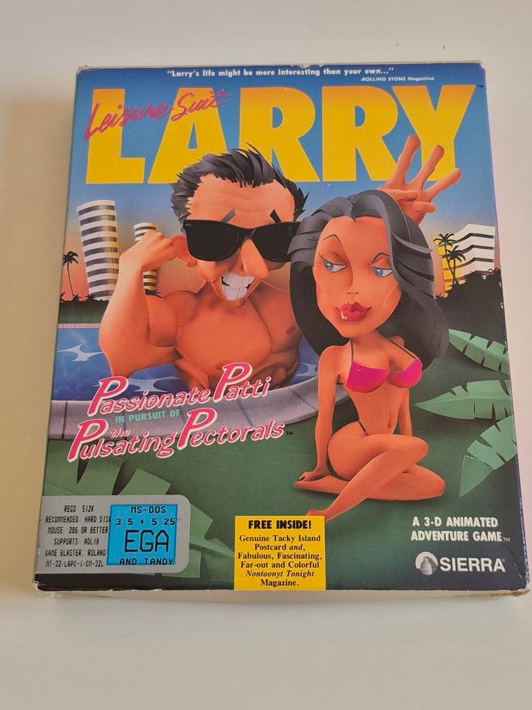 Leisure Suit Larry 3 big box PC 5.25 & 3.5 ms-dos EGA comple, Verzenden