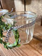 Franse glazen jampot, glazen potjes decoratie, Ophalen of Verzenden