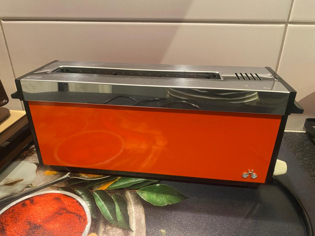 Vintage broodrooster oranje, Ophalen of Verzenden, Zo goed als nieuw, Minder dan 50 cm