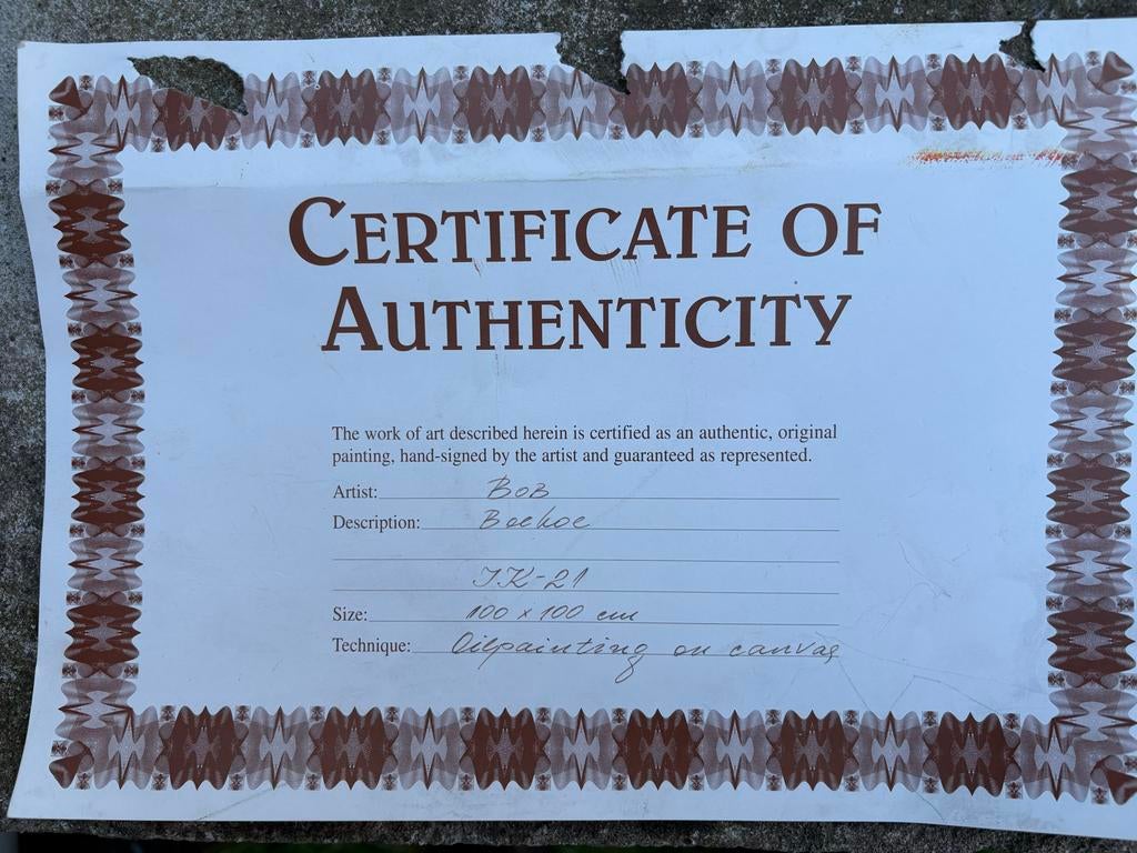 Uniek Koeien Schilderij -  op Canvas - 100x100 cm, Ophalen of Verzenden