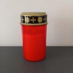 Rode Led grafkaars / graflicht met gouden deksel, Kunststof, -, -, Nieuw