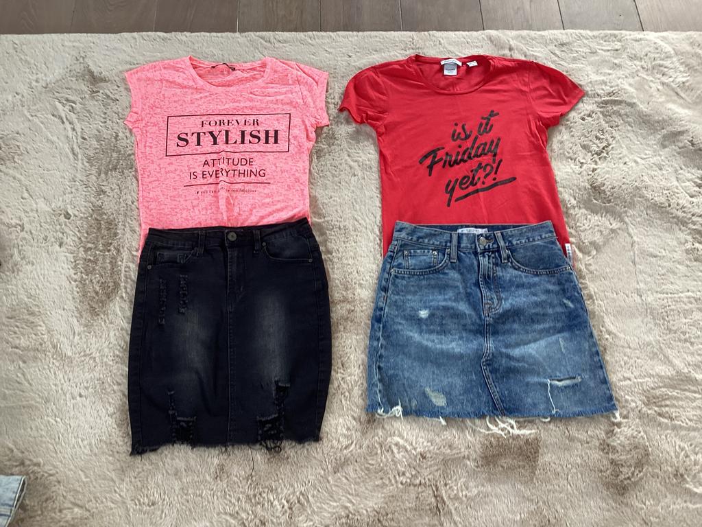 Meiden pakket zomer kleding broek rok jurk 164 170 XS S 34, Ophalen of Verzenden, Zo goed als nieuw, Maat 164