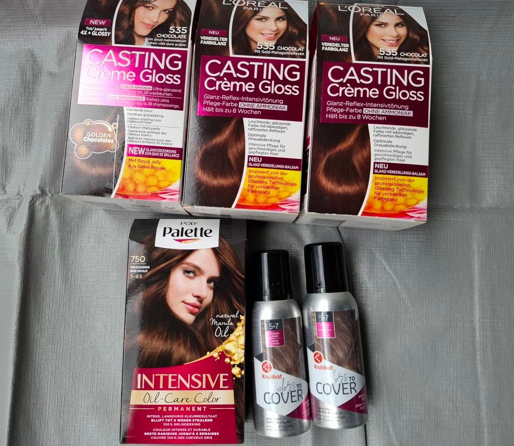 Pakket haarkleur chocolate bruin. Casting crème gloss 535, Ophalen of Verzenden, Nieuw, Overige typen