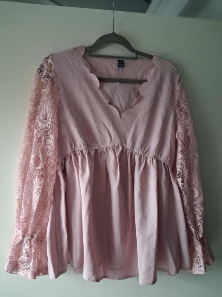 SHEIN roze peplum blouse maat XL, Kleding | Dames, Blouses en Tunieken, Verzenden, Zo goed als nieuw, Maat 46/48 (XL) of groter