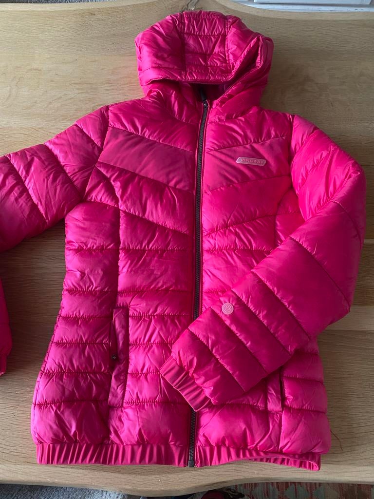 Vingino donkerroze winterjas maat 14 (meisjes), Ophalen of Verzenden, Zo goed als nieuw, Meisje