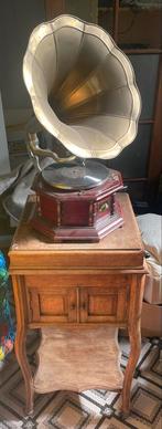 Antieke Grammofoon met Hoorn en Kast - Werkend, Ophalen, Gebruikt, Platenspeler, Overige merken