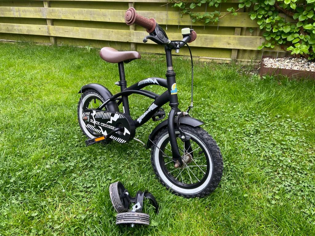 Kinderfiets met zijwieltjes - Zwart, Ophalen, Gebruikt, Minder dan 16 inch, Zijwieltjes