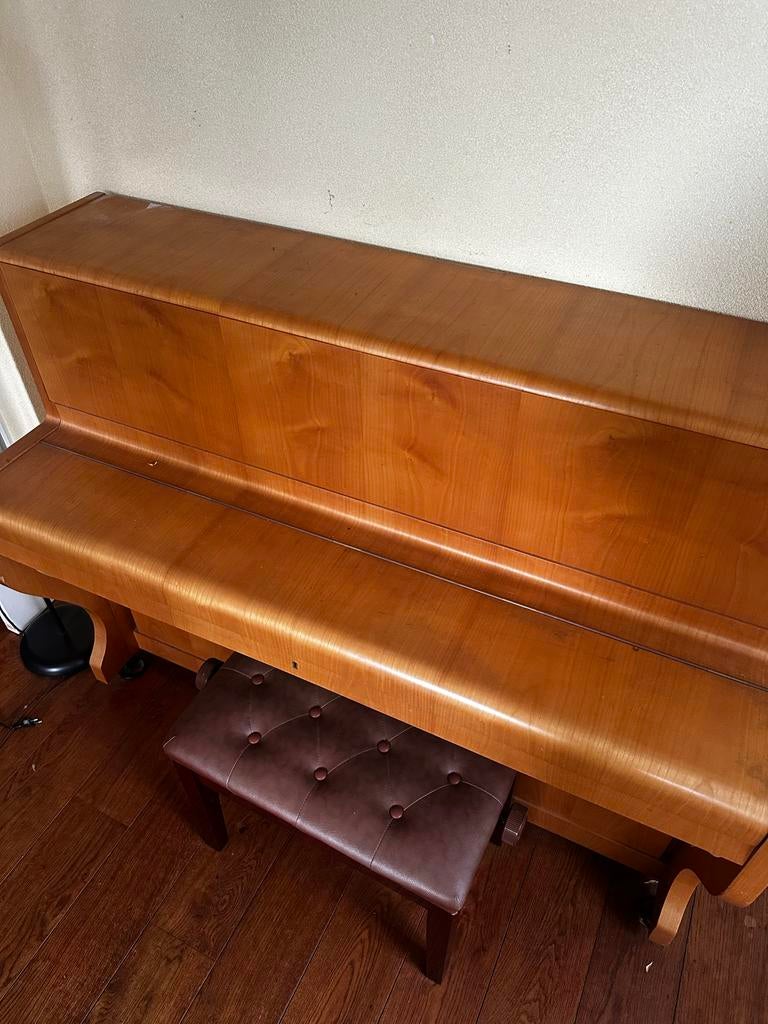 Paulsen staande piano, Muziek en Instrumenten, Piano's, Ophalen, Gebruikt, Bruin, Piano