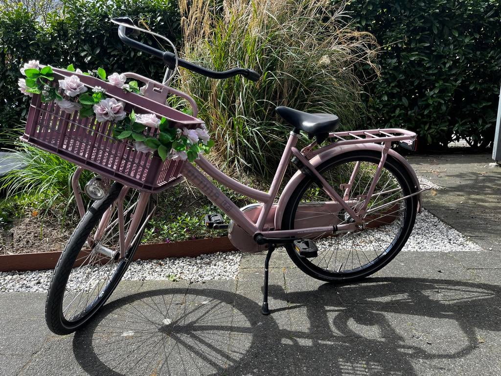 Roze Cortina U4 Meisjesfiets 24 inch met krat, Fietsen en Brommers, Ophalen, Gebruikt, 24 inch, Handrem