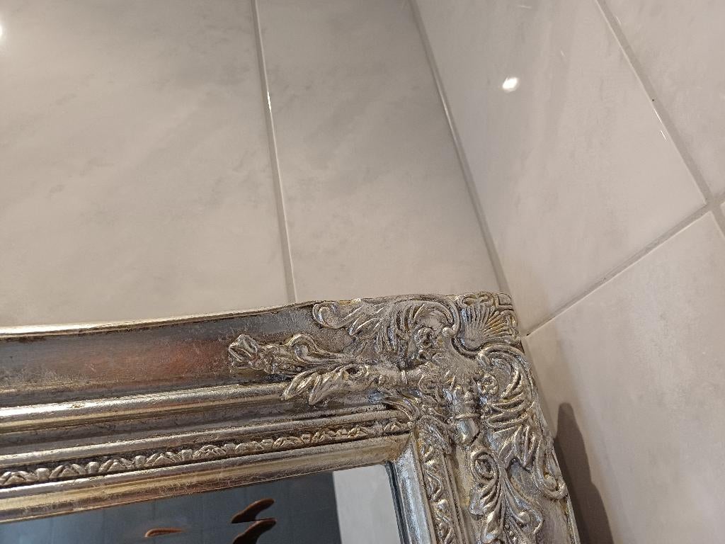 GROTE BAROK SPIEGEL ZILVER, Huis en Inrichting, Woonaccessoires | Spiegels, Ophalen, 125 cm of meer, Zo goed als nieuw, Minder dan 100 cm