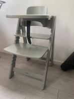 Kidsmill houten kinderstoel grijs, Kinderen en Baby's, Kinderstoelen, Ophalen, Gebruikt, Meegroeistoel, Afneembaar eetblad