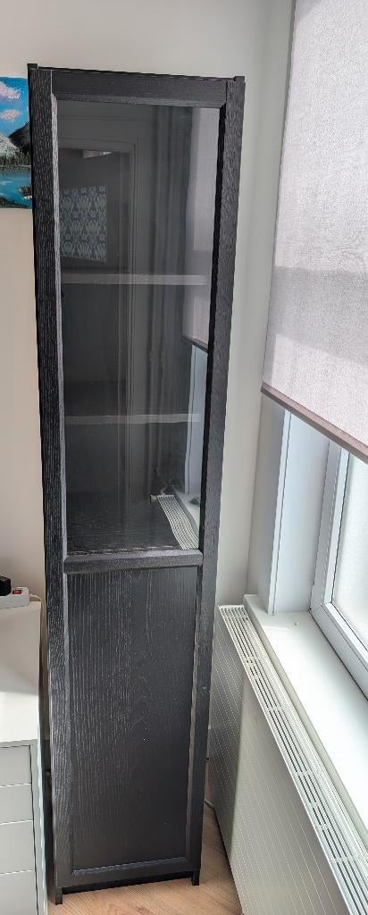 Ikea Billy vitrinekast zwart met slotje, Ophalen
