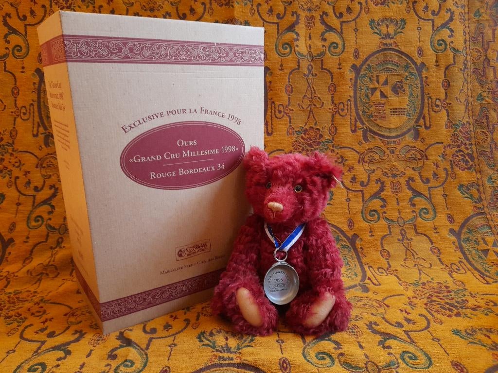 Steiff Ours "Grand Cru Millésime 1998" (660009), Ophalen of Verzenden, Zo goed als nieuw, Stoffen beer, Steiff
