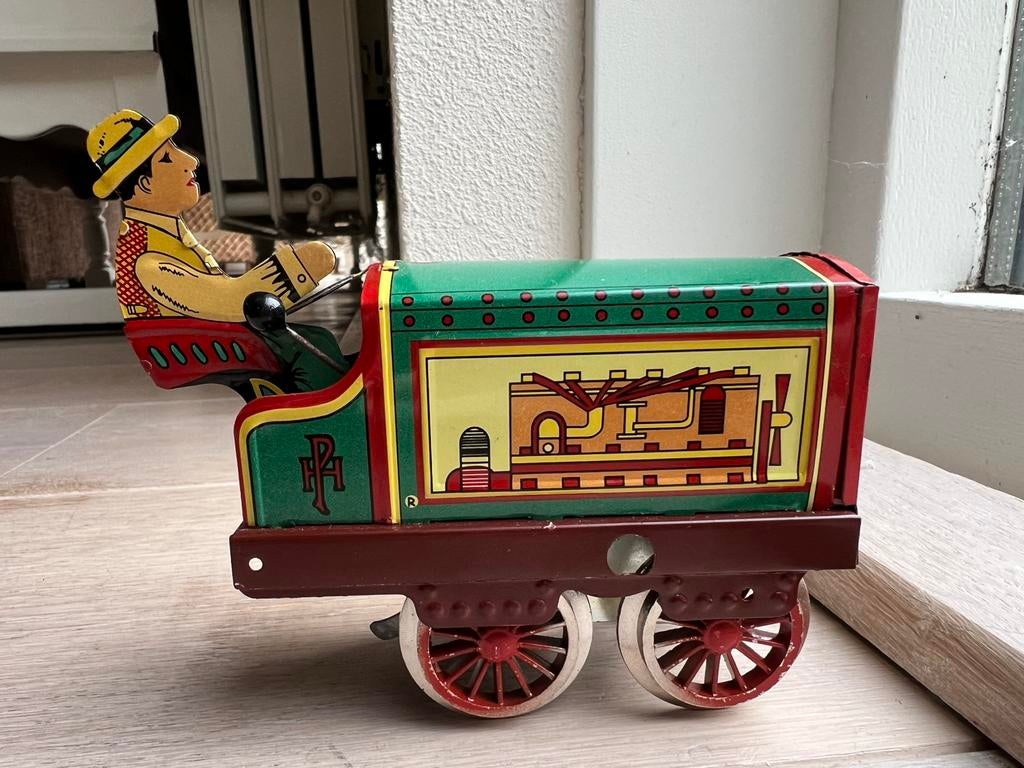 Blikken trein spoor 0 opwindbaar, antiek/vintage, Ophalen of Verzenden