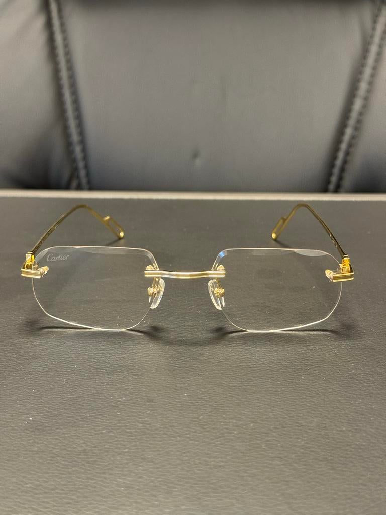 Cartier brilmontuur, Sieraden, Tassen en Uiterlijk, Zonnebrillen en Brillen | Dames, Overige merken, Gebruikt, Geel, Ophalen of Verzenden