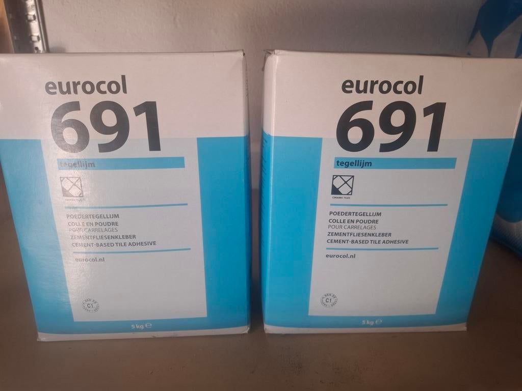Eurocol 691 Tegellijm - 2 zakken van 5 kg, Doe-het-zelf en Verbouw, Tegels, Ophalen, Overige materialen, Overige typen, Nieuw