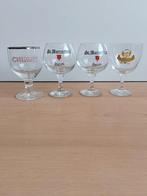 4 proef glaasjes Chimay, Grimbergen en St. Bernardus Watou, Ophalen of Verzenden, Zo goed als nieuw, Viltje(s), Overige merken