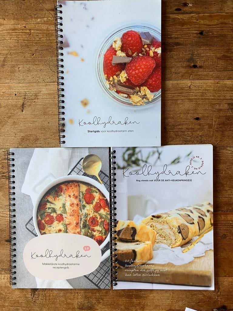 Koolhydraken. Startgids en 2 receptengids., Boeken, Kookboeken, Ophalen of Verzenden, Zo goed als nieuw