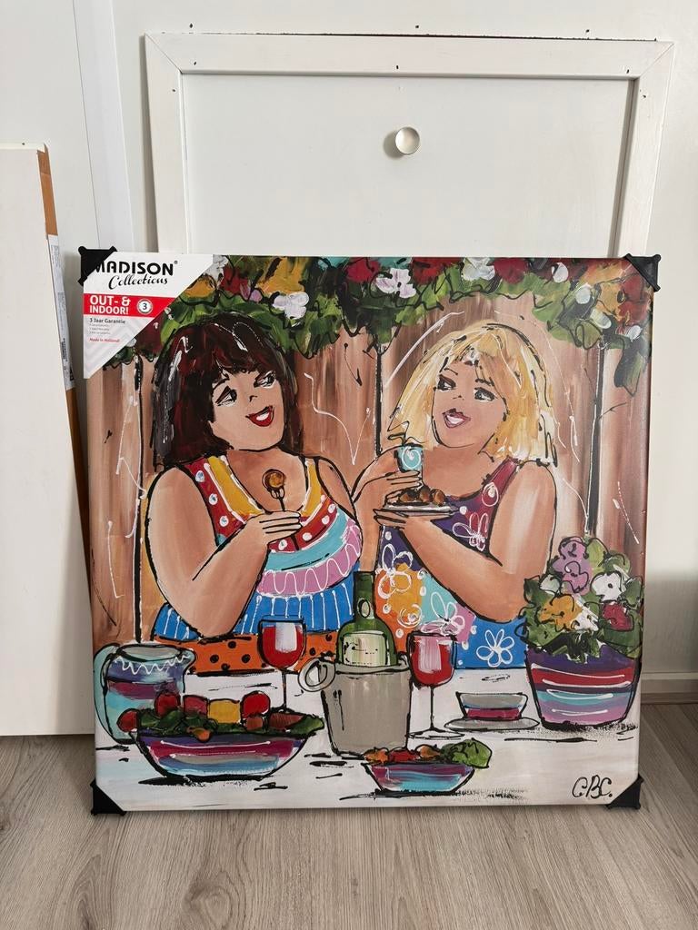 Buitenschilderij canvas doek gekleurd Madison dames, Ophalen