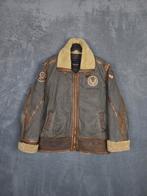 Pme Legend Piloten Jas XL Bontkraag Leer Bomberjack, Bruin, ., Maat 56/58 (XL), Ophalen of Verzenden