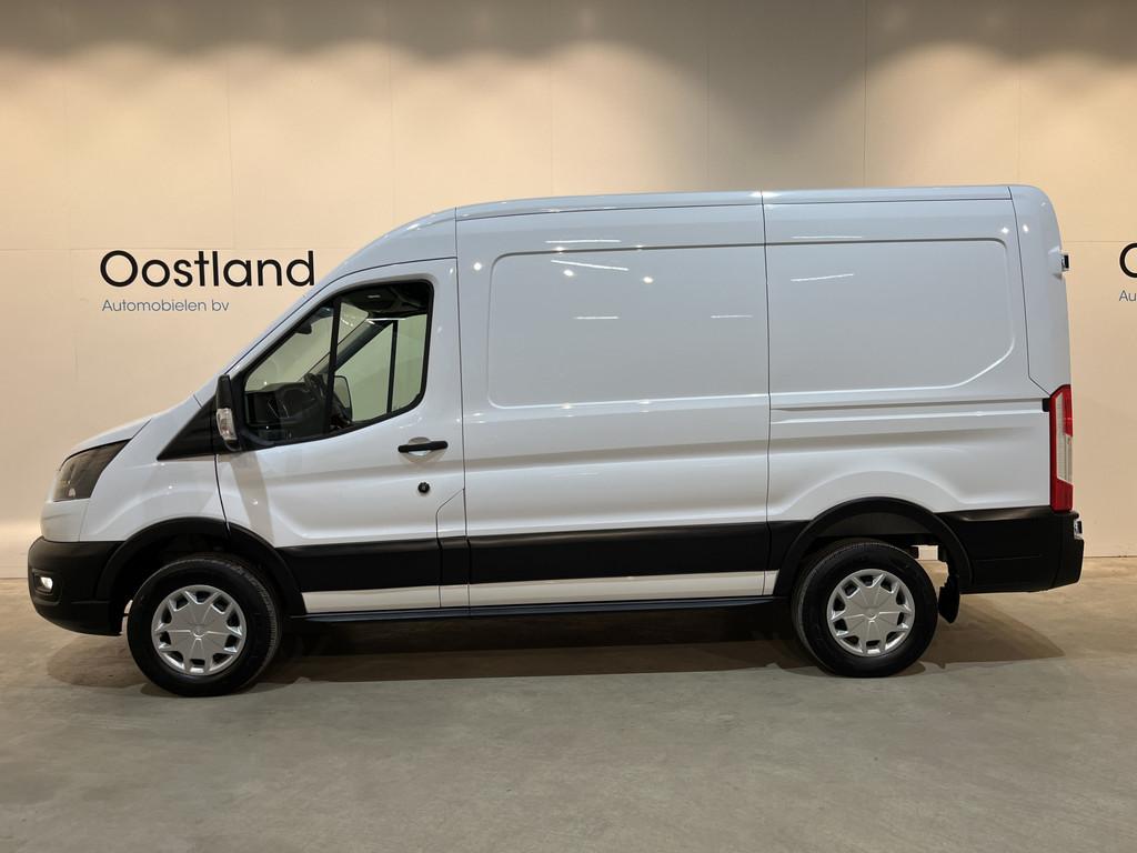 Ford E-Transit 390 (3500 kg) L2H2 Trend 68 kWh / 100% Elektr, Auto's, Bestelauto's, Automaat, Gebruikt, Zwart, Met garantie (alle)