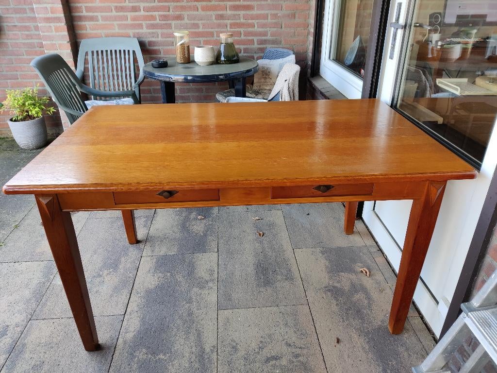 eettafel+4 stoelen, Ophalen, Gebruikt, 100 tot 150 cm, 50 tot 100 cm