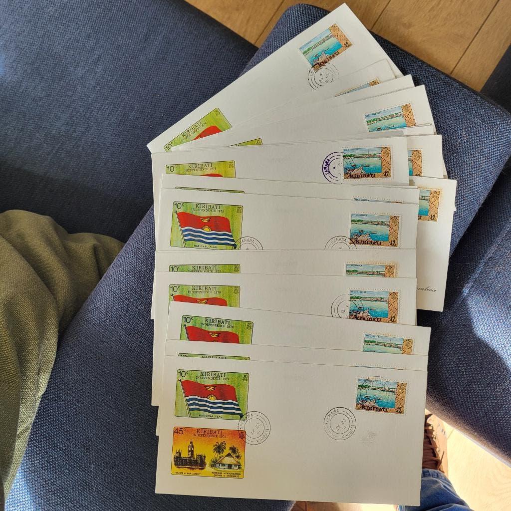 19 x FDC Kiribati SG31 met verschillende plaatsnaamstempels, Ophalen, Gestempeld