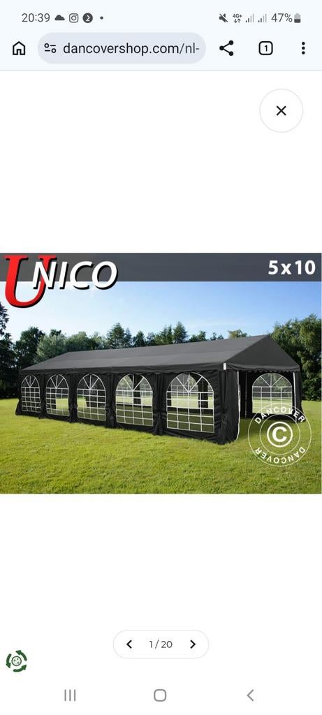 Partytent 5x10meter, Ophalen, 5 tot 8 meter