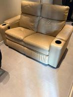 Elektrische Bioscoopstoelen - Crème Leer, Ophalen, Gebruikt, 150 tot 200 cm, Tweepersoons