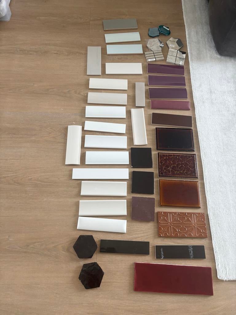 Diverse tegel samples, Doe-het-zelf en Verbouw, Tegels, Ophalen, Gebruikt, Minder dan 20 cm, 20 tot 40 cm