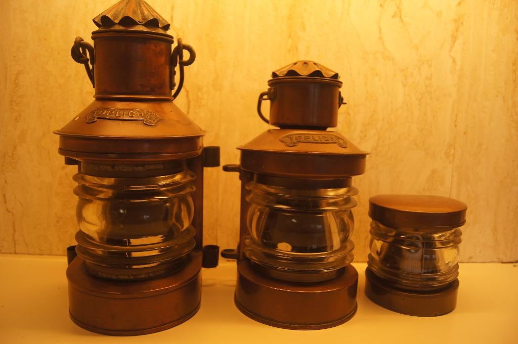 Toplicht koperen 3 stuks, Ophalen of Verzenden, Motorboot of Zeilboot