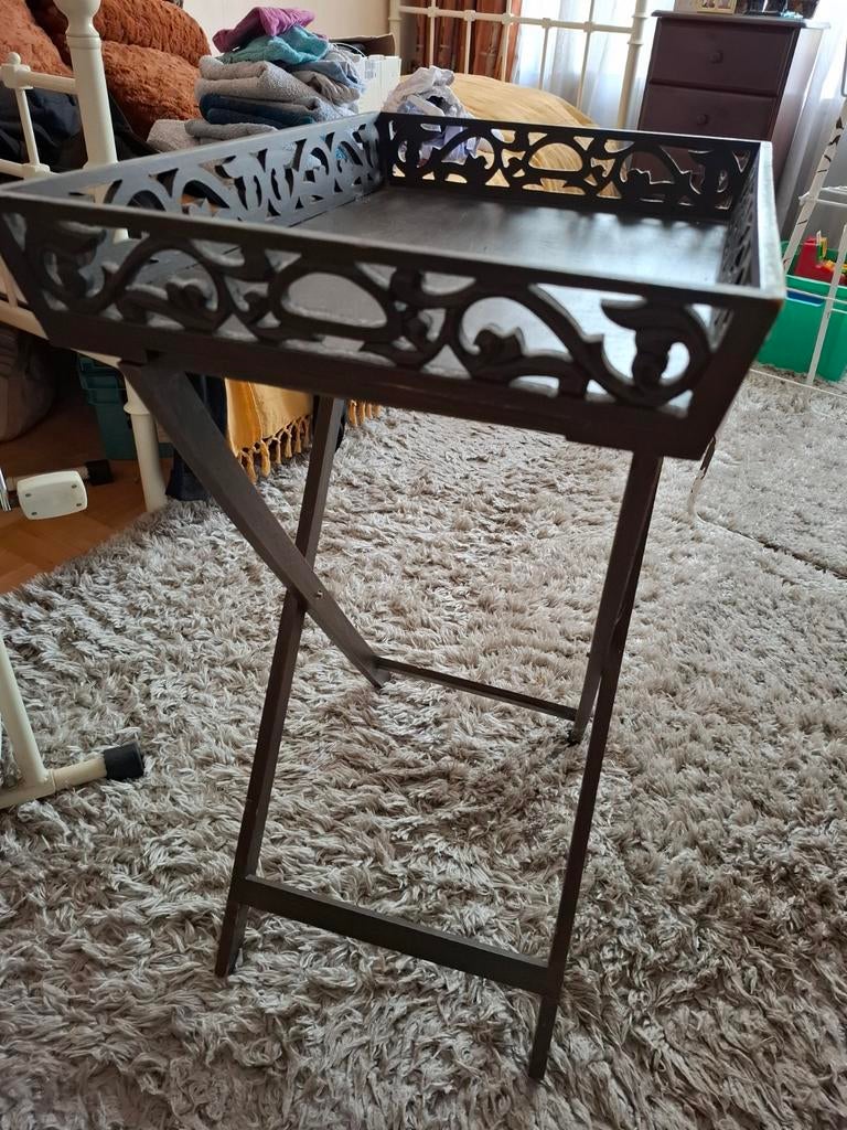 Decoratieve Butler Tray - Opvouwbaar Dienbladtafeltje, Huis en Inrichting, Ophalen, Gebruikt, 50 tot 100 cm, Klassiek, Landelijk