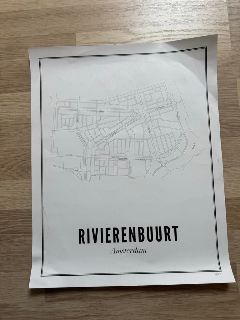 Rivierenbuurt Amsterdam Poster - WIJCK, Minder dan 50 cm, 50 tot 75 cm, Ophalen of Verzenden, Zo goed als nieuw