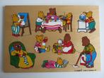 Simplex houten knoppuzzel knopjes puzzel beren, 2 tot 4 jaar, Ophalen of Verzenden, Zo goed als nieuw, Van hout