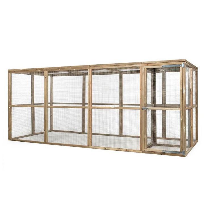 Houten Volière met sluis Adam, Dieren en Toebehoren, Vogels | Hokken en Kooien, Nieuw, Volière, Hout, Ophalen of Verzenden