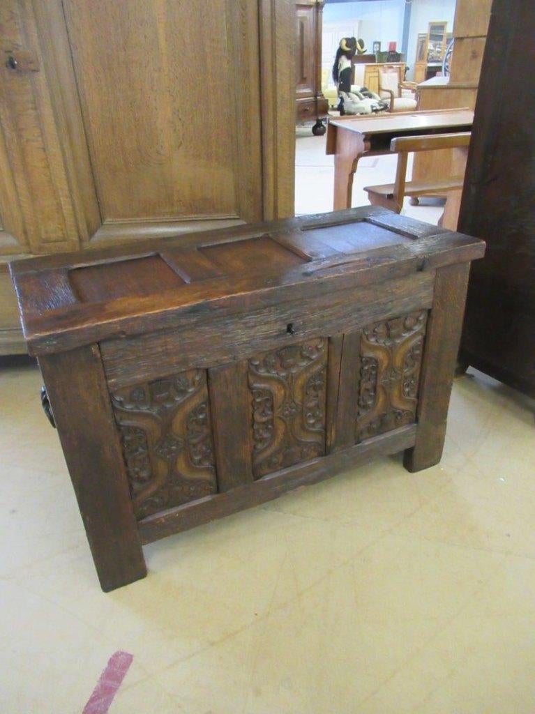 Oer 11680 ANTIEKE Gotische Duitse eiken kist (1580-1590), Ophalen